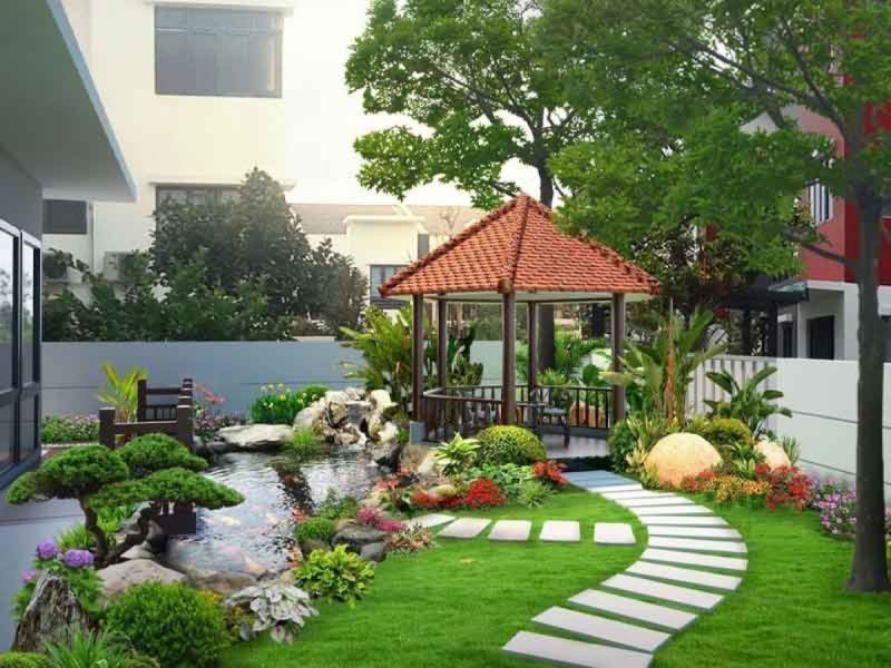 Thiết kế sân vườn nhà quê