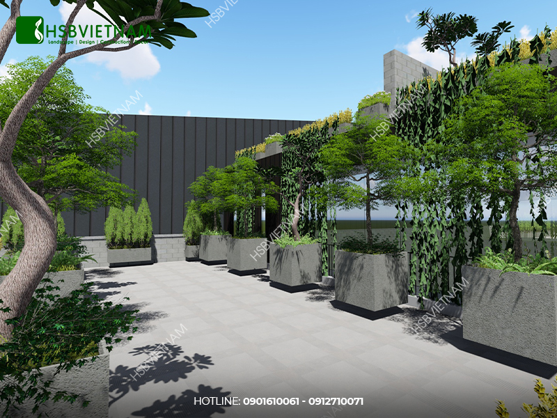 Factory landscape design and construction
